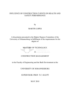 Influence of construction clients on health and safety performance