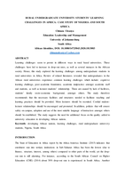 Rural undergraduate university students’ learning challenges in Africa : case study of Nigeria and South Africa