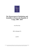 The measurement of institutions and instability in Democratic Republic of Congo, 1880-2010