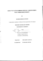 Quality of life in Zambian cervical cancer women post chemo-radiotherapy