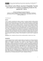 How African is the African Journal of Hospitality Tourism and Leisure? An analysis of publishing trends for the period 2011-2018