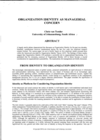 Organization identity as managerial concern
