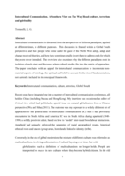 Intercultural communication. A Southern view on the way head: culture, terrorism and spirituality