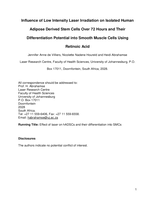 Influence of low intensity laser irradiation on isolated human adipose derived stem cells over 72 hours and their differentiation potential into smooth muscle cells using retinoic acid