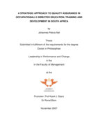 A strategic approach to quality assurance in occupationally-directed education, training and development in South Africa