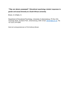 They are demon possessed”: Educational psychology student responses to gender and sexual diversity at a South African university