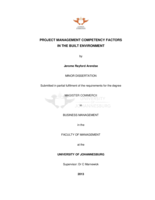 Project management competency factors in the built environment