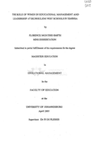 The role of women in educational management and leadership at Ekurhuleni West schools in Tembisa