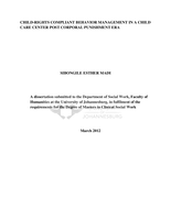Child-rights compliant behavior management in a child care center post corporal punishment era