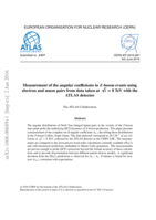 Measurement of the angular coefficients in Z-boson events using electron and muon pairs from data taken at √s = 8TeV with the ATLAS detector