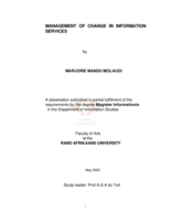 Management of change in information services