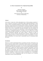 An African communitarian view of epistemic responsibility