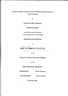 An action research inquiry into an HIV/AIDS education project in a rural community