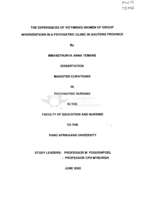 The experiences of victimised women of group interventions in a psychiatric clinic in Gauteng Province