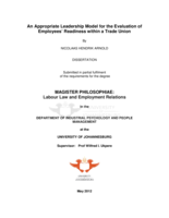 An appropriate leadership model for the evaluation of employees’ readiness within a trade union