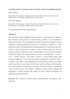 Accounting students’ experiences of peer assessment : a tool to develop lifelong learning