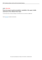 Past and present spatial precipitation variability in the upper middle catchment of the Olifants River basin