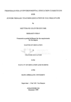 Proposals for an environmental education curriculum for junior primary teacher education in the Free State