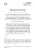 Concepts of creative leadership of women leaders in 21st century