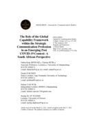 The role of the global capability framework within the strategic communication profession in an emerging post COVID-19 context: A South African perspective