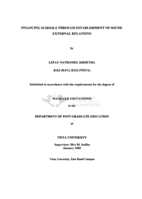 Financing schools through establishment of sound external relations