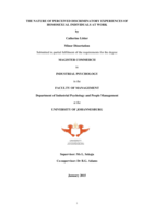 The nature of perceived discriminatory experiences of homosexual individuals at work