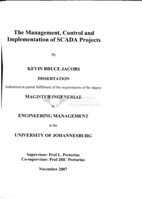 The management, control and implementation of SCADA projects