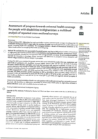 Assessment of progress towards universal health coverage for people with disabilities in Afghanistan : a multilevel analysis of repeated cross-sectional surveys
