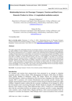 Relationship between Air Passenger Transport, Tourism and real gross domestic product in Africa : a longitudinal mediation analysis
