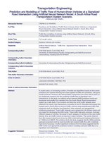 Prediction and Modelling of Traffic Flow of Human-driven Vehicles at a Signalized Road Intersection Using Artificial Neural Network Model : a South Africa Road Transportation System Scenario