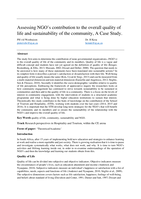 Assessing NGO’s contribution to the overall quality of life and sustainability of the community, a case study