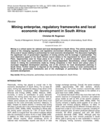 Mining enterprise, regulatory frameworks and local economic development in South Africa