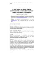 A pilot study on public clients' contribution to construction workers' health and safety in Botswana
