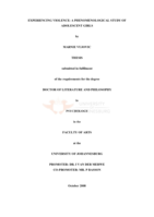 Experiencing violence: a phenomenological study of adolescent girls