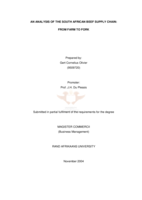 An analysis of the South African beef supply chain: from farm to fork.