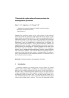 Theoretical exploration of construction site management practices