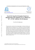 Search for long-lived charginos based on a  disappearing-track signature in √s = 13 TeV with the ATL p p  collisions at detector.