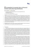 Ruin probability for stochastic flows of financial contract under phase-type distribution