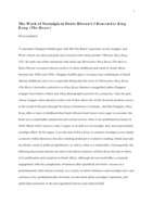 The work of nostalgia in Denis Hirson’s I Remember King Kong (the boxer)