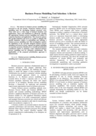Business process modelling tool selection : a review
