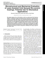 Microstructural and mechanical evaluation of laser-assisted cold sprayed bio-ceramic coatings : potential use for biomedical applications