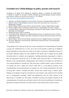 Extended care : global dialogue on policy, practice and research