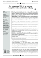 The adequacy of IFRS 15 for revenue recognition in the construction industry