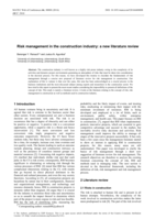 Risk management in the construction industry : a new literature review