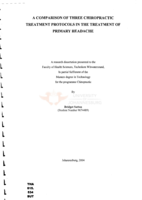 A comparison of three chiropractic treatment protocols in the treatment of primary headache