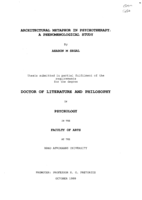 Architectural metaphor in psychotherapy : a phenomenological study