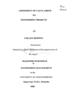 Assessment of value added to engineering projects