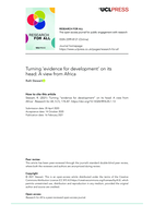 Turning ‘evidence for development’ on its head : a view from Africa