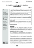 Service delivery challenges in Protea Glen, Johannesburg