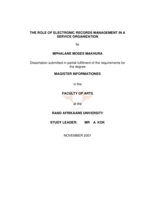 The role of electronic records management in a service organization